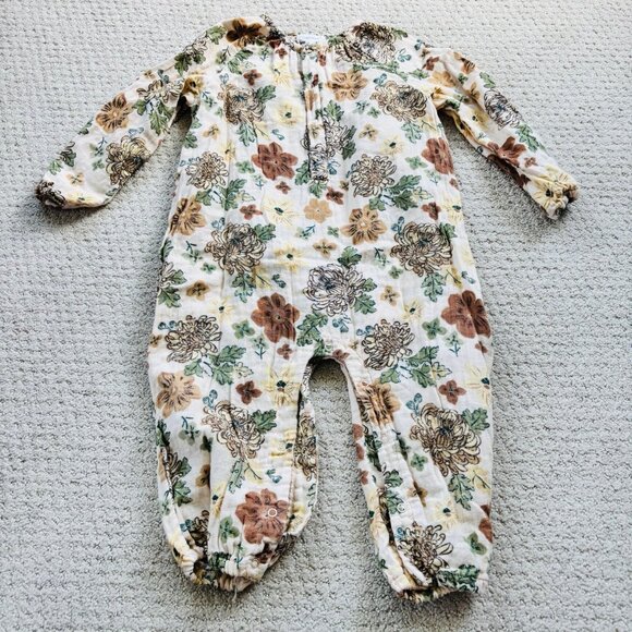 Angel dear autumn floral gauze cotton romper - Picture 1 of 5